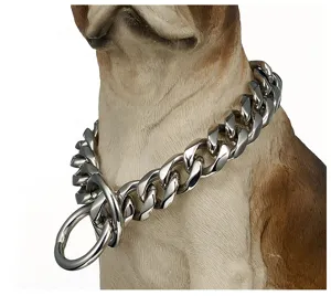 Stainless steel dog chain collar heavy duty metal pet training P-chain for large dogs detail
