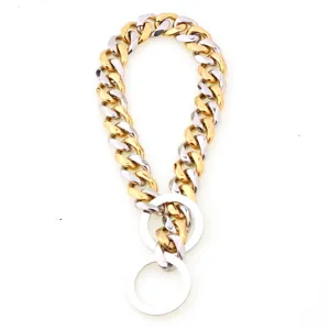 15mm or argent metal animal de compagnie chien chaine acier inoxydable collier p pour grands chiens