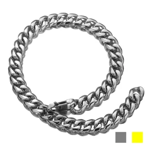 Men's Hip Hop Rock Stainless Steel Cuban Curb Chain Necklace Heavy Metal Silver Gold Plated Fashion Jewelry Gift