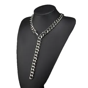 Robusta collana con catena maglia cubana spessa in acciaio inossidabile stile hip hop