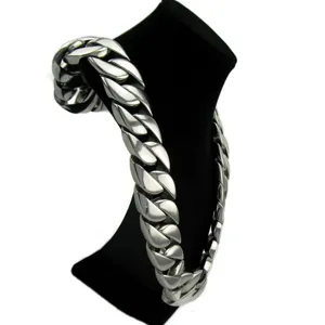 32mm Ανδρικό Κολιέ Αλυσίδα Cuban Heavy Stainless Steel Hip Hop κόσμημα λεπτομέρεια