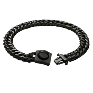 16mm heavy stainless steel metal dog chain collar black cuban link bite proof pet necklace
