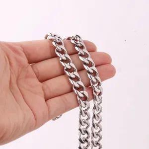 Men Stainless Steel Cuban Link Chain Necklace Silver Hip Hop Thick Heavy Jewelry Accessory