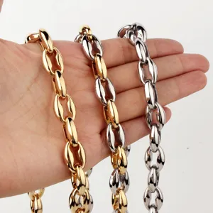Men's Stainless Steel Chunky Chain Necklace Minimalist Heavy Metal Link Necklace Geometric Hip Hop Fashion Jewelry Gift