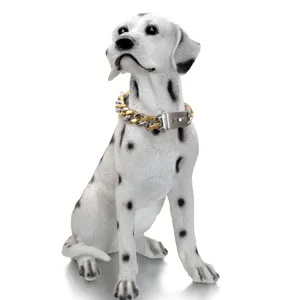 19mm Edelstahl Hundehalskette, gold und silber zweifarbige schwere Haustier Metallkette