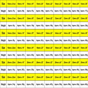 Detailed size chart and weight specifications for stainless steel Cuban chain bracelet.