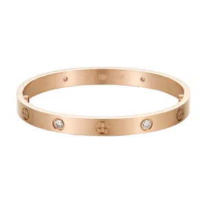 Women 14K rose gold plated stainless steel moissanite cross bangle detail jewelry showcase.