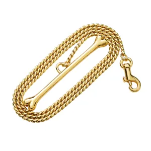 Stainless Steel Pet Dog Leash Outdoor Walking Metal Bone Handle Traction Chain Gold Rose Gold Pet Supplies