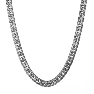 Stainless steel cuban chain necklace, durable heavy metal link for men stylish look.