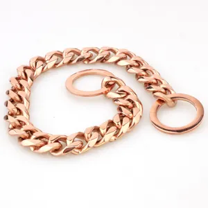 Close-up detail of heavy metal dog chain link, durable titanium steel pet collar hardware.