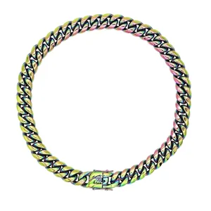 Κολιέ Κubas Link 10mm Πολύχρωμο Hip Hop Αλυσίδα Μόδας για Άνδρες και Γυναίκες Κοσμήματα!