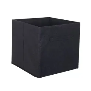 Large black foldable non-woven fabric storage cube bin for organizing bedroom sundries
