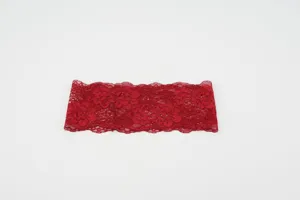 Rotes elastisches Spitzenstirnband Haaraccessoire, hohle Blumen Spitzenborte für Damen.