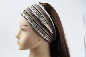 Retro gestricktes breites Stirnband für Damen, stylisches Vintage Boho Haarband für Yoga.