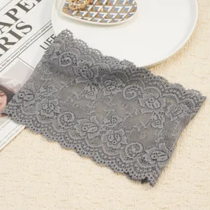 Brede grijze kant haarband elastische haarband retro boheemse stijl haaraccessoires