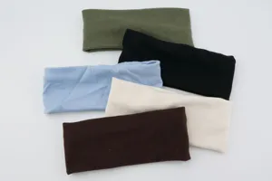 Solid color wide sports headbands set, soft elastic hair bands for women daily workout.