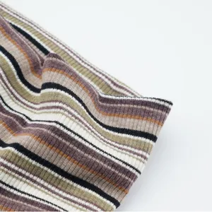 Retro ethnischer Stil gestreiftes Strickstirnband, breites Colorblock-Design für Herbst und Winter.