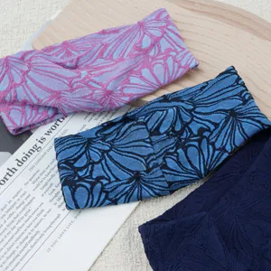 Bohemian Floral Elastic Cotton Sports Headband Wide Hair Band For Women Fashion Fitness Sweatband Hair Accessories