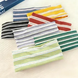European And American Sports Style Striped Elastic Knitted Headband Fashion Sweatband Hair Accessories For Women