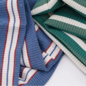 Classic striped elastic knitted headband for sports and yoga, featuring comfortable texture.