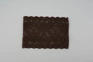 Donkerbruine brede kanten hoofdband voor dames, retro bohemien elastisch haarband accessoire.