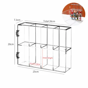 Vitrine transparente en acrylique à 8 compartiments pour figurines, boîte anti-poussière.