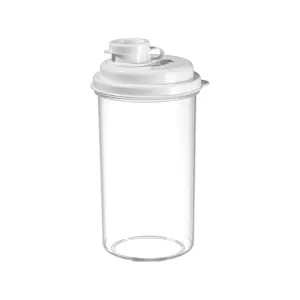 Bicchiere d'acqua in plastica trasparente con coperchio bianco bottiglia portatile sigillata