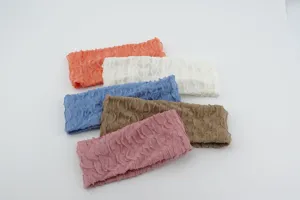Elastic knit headband hair accessory with ruffles, comfortable stretch for daily yoga.