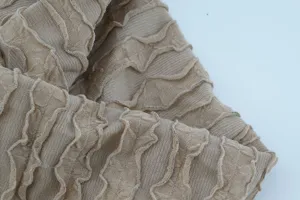 Beige pleated knit headband elastic vintage ruffled hair accessory daily fashion women hair band