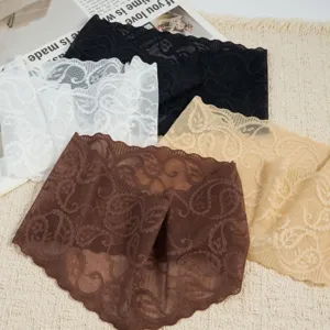 Retro paisley lace headband set, vintage wavy edge elastic hair band for women detail view.