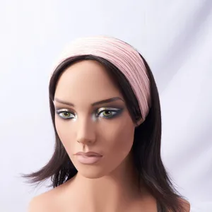 Pink knitted wide headband for women elastic hair hoop soft fashion hair accessories trend