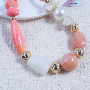 Chunky resin irregular beaded statement necklace, sweet and cool style fashion jewelry for women