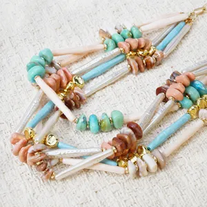 Bohemian colorful multi-strand necklace niche design dopamine choker fashion jewelry