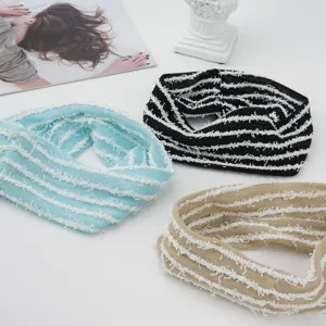 Knitted wide headbands set, stretchy retro hair bands for women daily face washing and sports style.