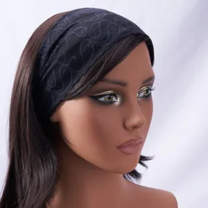 Women vintage black lace headband elastic hair band elegant floral hair accessory for daily wear