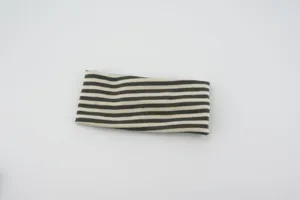 Knitted striped sports headband, elastic wide hair band for yoga, workout, and daily wear.