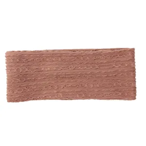 Women's brown knitted wide headband stretchy elastic hair hoop for daily fashion styling