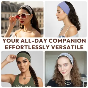 Diadema de punto ancha para mujer, cinta para el pelo retro elástica, accesorio deportivo.