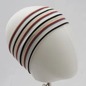 Cinta para el pelo de punto retro a rayas elástica ancha accesorio de moda elegante diario