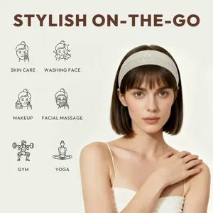 Détail de headband en dentelle motif floral élégant, coupe extensible pour yoga et quotidien.