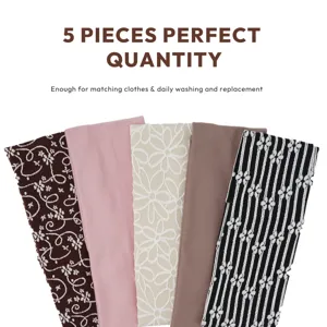 Lot de 5 bandeau élastique, bandeaux de yoga en dentelle rétro, accessoires de cheveux unis confortables.