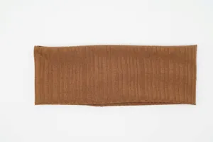 Fascia in maglia a coste marrone, fascia elastica per yoga, accessorio per capelli in tinta unita.