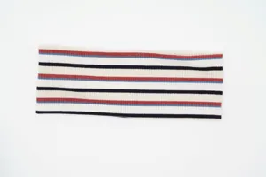 Cinta de pelo de punto a rayas retro diadema elástica ancha vista detallada para uso diario.