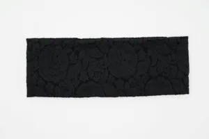 Fascia per capelli in pizzo nero donna, cerchietto elastico floreale retrò, accessorio capelli uni.