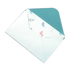 Sobre de carta de papel con estampado de flamenco, papelería estilo ins fresco para tarjetas.
