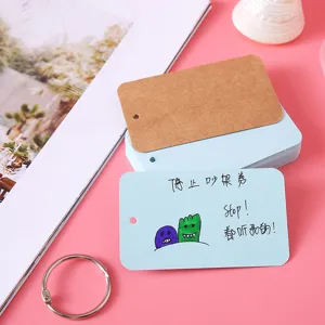 50pcs tarjetas de notas indice coloridas fichas de vocabulario DIY con anilla metalica