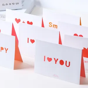 Tarjetas de felicitación huecas de San Valentín tarjetas de mensajes de amor con corazones