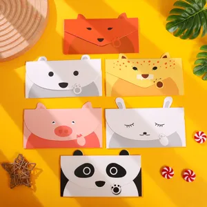 Conjunto de sobres de animales de dibujos animados, tarjetas de regalo para cumpleanos.