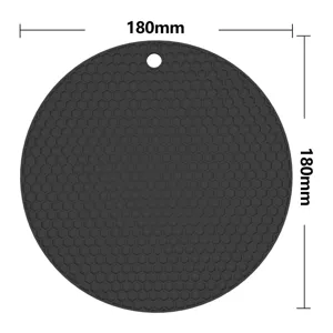 Tapis isolante thermique en silicone rond cuisine set de table antiderapant 180mm