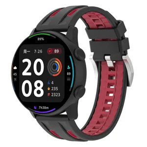 Dual color silicone replacement watch strap compatible with multiple smart watch models easily.